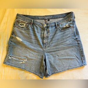 American Eagle Outfitters Blue Jean Shorts with Frayed Hem